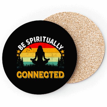 Discover Be spiritually connected yoga Vintage Coasters