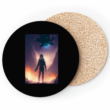 Discover galaxy space satelite astronaut Coasters