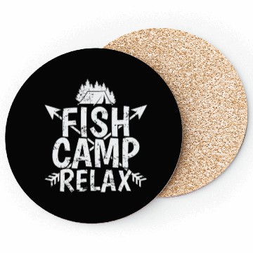 Discover Fish Camp relax Vacation Mountains Campfire Coasters