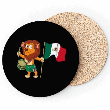 Discover Lion with the Mexico flag Coasters