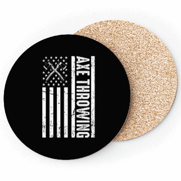 Discover Patriotic Axe Throwing American Flag For Axe Throw Coasters