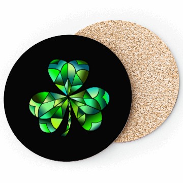Discover Green Gradation Stained Glass Irish Clover Coasters