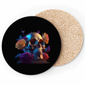 Discover Horror Skull Colored Coasters