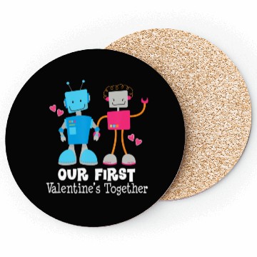 Discover Couples First Valentines Together Funny Robot Coasters