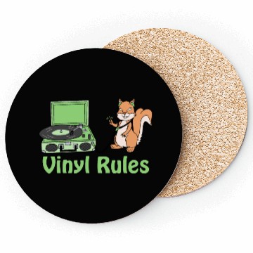 Discover vinyl rules pastel green Coasters