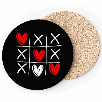 Discover Cute Tic Tac Toe Hearts Valentines Day Coasters