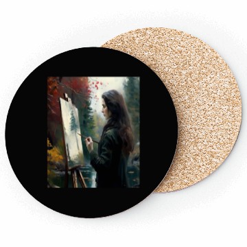 Discover Art Painter Girl Nature Painting Art Painter Coasters