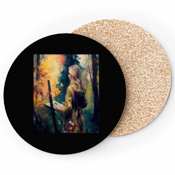 Discover Art Painter Girl Nature Painting Art Painter Coasters