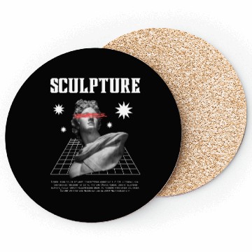 Discover Black White Modern Sculpture Coasters Design