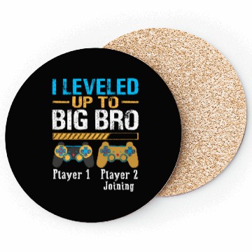 Discover I leveled Up To Big Bro Gamer New Brother Coasters