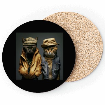 Discover Badboy Cats in cowboy style Coasters
