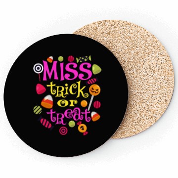 Discover Miss Trick Or Treat Halloween design Coasters