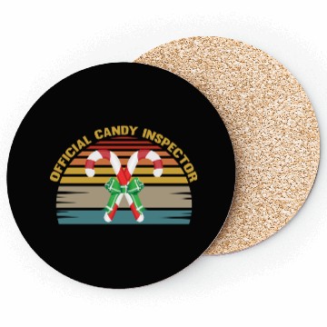 Discover Official Candy Inspector Halloween Candy Corn Coasters
