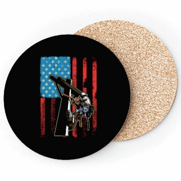 Discover US Flag Lineworker Patriotic Lineman Coasters