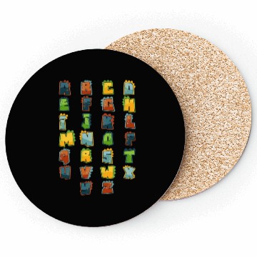 Discover Dino Lover Alphabet Dinosaur Letters Coasters