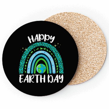 Discover Happy Earth Day Planet with Rainbow Coasters