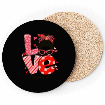 Discover ove Messy Bun Daycare Teacher Valentines Day Coasters