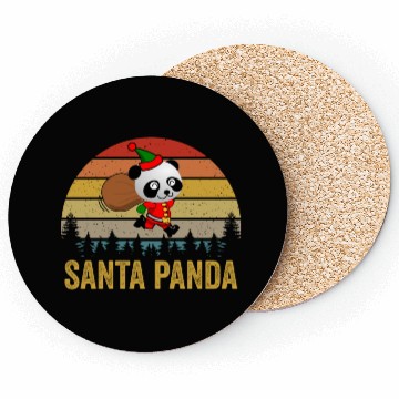 Discover Santa Panda Funny Christmas Panda Lover Coasters