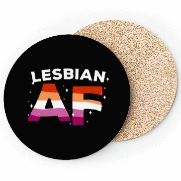 Discover Lesbian Af LGBT Pride Lesbian Rainbow Flag Coasters