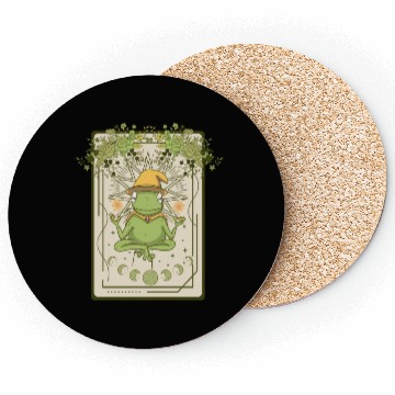 Discover Dark Cottagecore Wizard Frog Goblincore Aesthetic Coasters