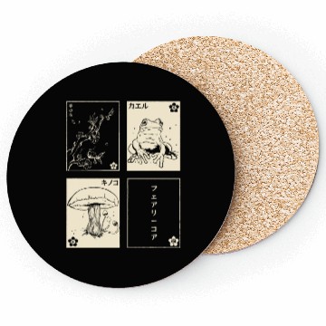 Discover Cottagecore Tarot Cards Fungi Frog Goblincore Coasters