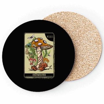Discover Tarot Card Mushroom Frog Boho Cottagecore Aestheti Coasters