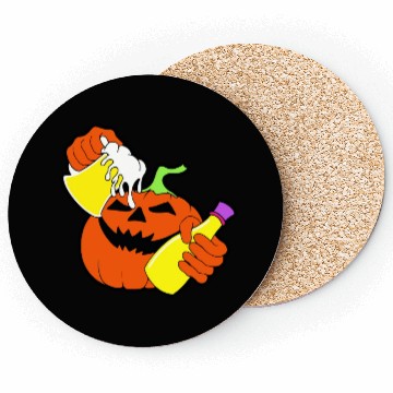 Discover Halloween Pumpkin Beer Coasters