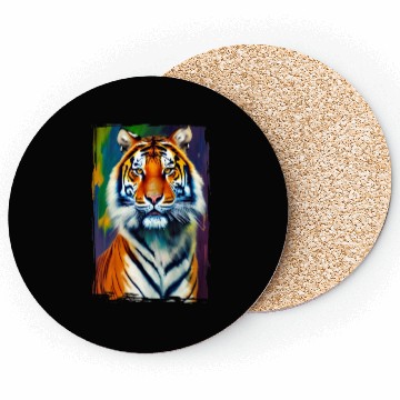 Discover Tiger Portrait Tigress Art Coasters