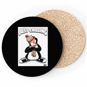 Discover Just Chilling Penguin by Black Sheep Graphix Coasters
