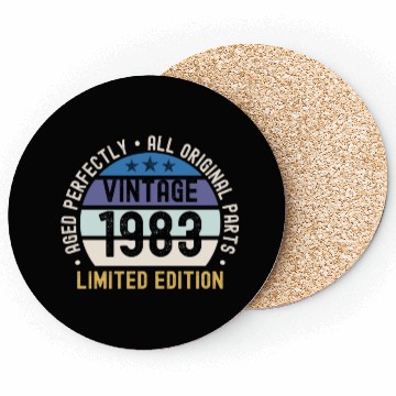 Discover 40th Birthday Vintage 1983 Coasters