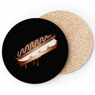 Discover Illustration of a stuffed eclair with cream Coasters