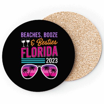 Discover Beach Booze Besties Florida Vacation Spring Break Coasters