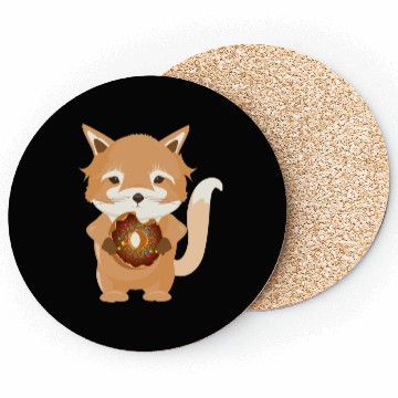 Discover magical little fox with delicious donut Coasters