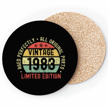 Discover 40th Birthday Vintage 1983 Coasters