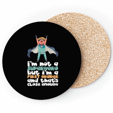 Discover Back To School Superhero First Grader Coasters