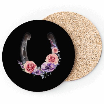 Discover Lucky Floral Horseshoe Coasters
