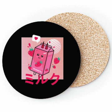 Discover Strawberry Milk Shake Funny Retro 90s Japanese Coasters