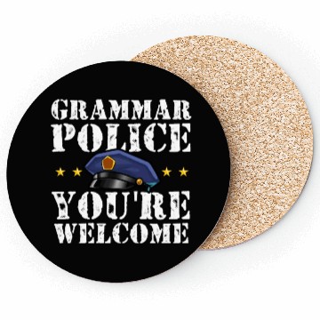 Discover Grammer Police - English Teacher Coasters