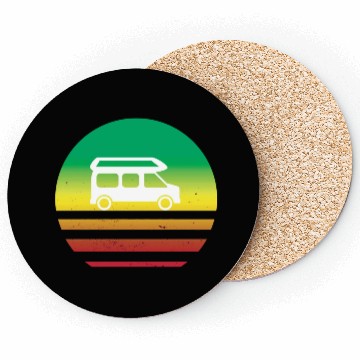 Discover Camper Van Retro Sunset Vintage sun camping Coasters