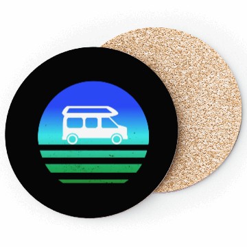 Discover Camper Van Retro Sunset Vintage sun camping Coasters