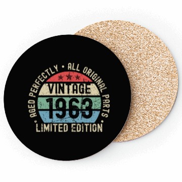 Discover 60th Birthday Vintage 1963 Coasters