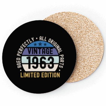 Discover 60th Birthday Vintage 1963 Coasters