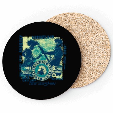 Discover Punk Rock Skull Guitar Concert Coasters