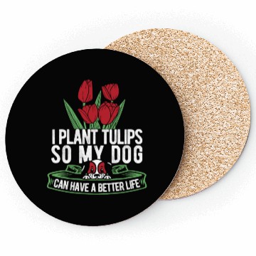 Discover Tulip Gardening Dog Coasters