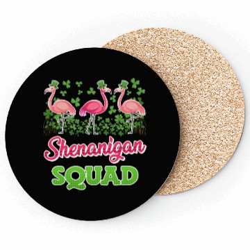 Discover Flamingo Shenanigan Squad St. Patrick's Day Coasters
