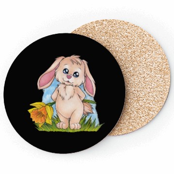 Discover Cute bunny rabbit with daffodil daffodil Coasters