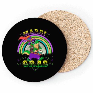 Discover 2023 Mardi Gras Party Hat T Rex Drummer Mardi Coasters