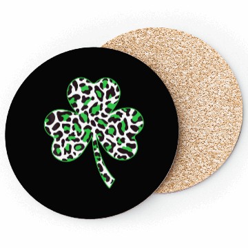 Discover Cute Shamrock Leopard Print St Patricks Day Irish Coasters