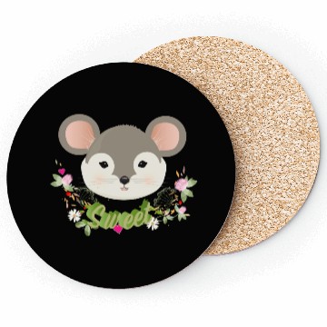 Discover Magical sweet mouse with delicate green in spring Coasters