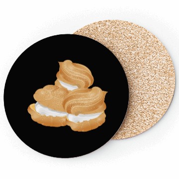 Discover Illustration of three stuffed cream puffs Coasters
